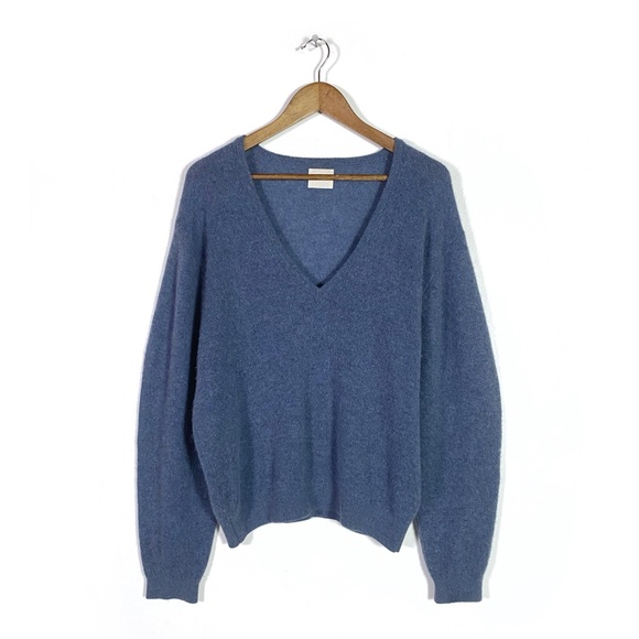 Khaite Sam Cashmere V-Neck Sweater Blue - Picture 3 of 7